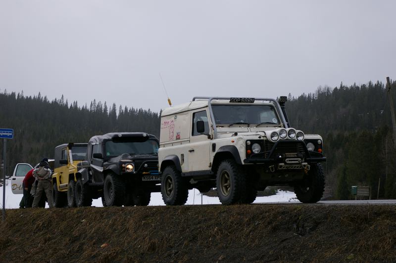 Vehicles line up for photoshoot after a local reporter spots us stopped at the side of the road